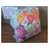 $57 Pillow Perfect Bright Floral Bird Throw Pillow 18.5x18.5", 2 Count