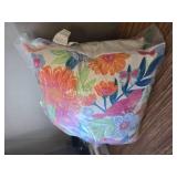 $57 Pillow Perfect Bright Floral Bird Throw Pillow 18.5x18.5", 2 Count