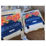 $57 Pillow Perfect Bright Floral Bird Throw Pillow 18.5x18.5", 2 Count