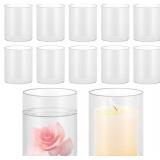 CertBuy 12 Pack 4 Inch Clear Glass Cylinder Vases for Centerpieces