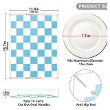 Serving Tray 12x16 Inch Checkered Blue, Pink, Purple.