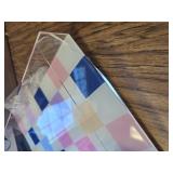 Serving Tray 12x16 Inch Checkered Blue, Pink, Purple.