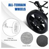 IRONMAX Shopping Cart, Foldable, Heavy Duty, Large Wheels, Black