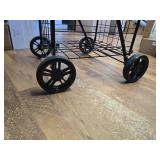 IRONMAX Shopping Cart, Foldable, Heavy Duty, Large Wheels, Black
