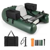 $165 Goplus Inflatable Float Tube, Fishing Belly Boat w/ Bags, Pump