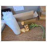 LUEUR Champagne Silk Poppy Flowers in Vase for Home Decor