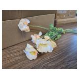 LUEUR Champagne Silk Poppy Flowers in Vase for Home Decor