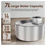 Meill Cat Water Fountain, 236oz/7L Capacity, Battery Operated