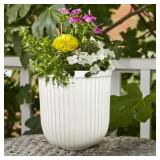 Better Homes & Gardens 16"x16"x15.8" Ellan White Resin Planter
