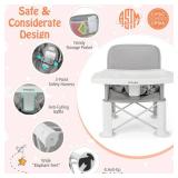 BABY JOY Travel Booster Seat w/ Double Tray - Portable & Compact