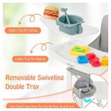 BABY JOY Travel Booster Seat w/ Double Tray - Portable & Compact