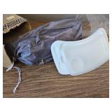 BABY JOY Travel Booster Seat w/ Double Tray - Portable & Compact