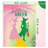 2 Pack Witch Birthday Decor, Pink/Green Game, Party Supplies