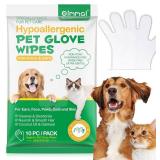 Pet Cleaning Glove Wipes - 10 PCs for Dogs & Cats w/Coconut Oil