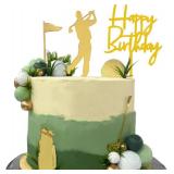 33PCS Golf Cake Toppers with Club Bags Flags Balls for Party