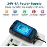 2 Pack DC 24V Power Supply, 24V 1A 24W LED Driver, 5.5mm Plug