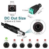2 Pack DC 24V Power Supply, 24V 1A 24W LED Driver, 5.5mm Plug