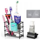 Toothbrush Holder Squeezer, Black Wall Mount, Small Box