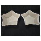 Longaberger White Pottery Square Serving Bowls