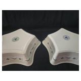 Longaberger White Pottery Square Serving Bowls