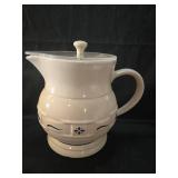 Longaberger Pottery Cream Pitcher with Lid