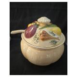 Hand-Painted Vegetable Tureen with Lid