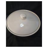 Longaberger White Ceramic Covered Casserole Dish