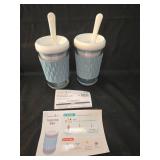 Pampered Chef Frozen Drink Maker Set - Blue Diamond Pattern