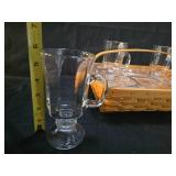 Longaberger Handwoven Tea Glass Carrier Basket Set