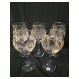 Winter Scene Wine Glasses Set of 5
