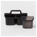 2-in-1 Shower Caddy Black - Room Essentialsâ¢  and hangers
