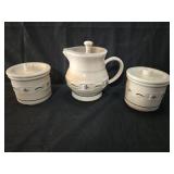 Longaberger Pottery Cream and Sugar Set