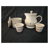 Longaberger Pottery Tea Set with Patriotic Design