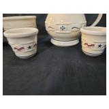 Longaberger Pottery Tea Set with Patriotic Design