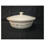 Longaberger Green Pattern Casserole Dish