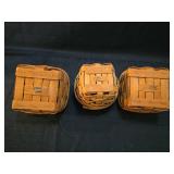 Longaberger Handwoven Square Baskets Set of 3