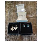 Avon Holiday Earring Set - Snowflakes and Christmas Trees