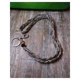 Braided Metallic Beaded Wallet Chain