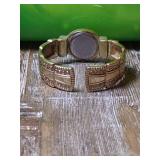 Geneva Silver-Tone Ornate Bracelet Watch