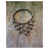 Black Beaded Cascade Necklace