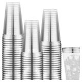 Sliner 50 Pcs Hard Plastic Cups Double Rimmed Plastic Cups Heavy Duty Fancy Disposable Wine Glasses for Holiday Wedding Graduation Birthdays Christmas Valentine Parties(16 Oz,Silver)