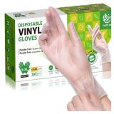 SWIFTLITE Disposable Vinyl Gloves, Food Safe, Latex-Free Powder-Free Clear Plastic Gloves for Cooking, House Clean, Food Prep (200, Large)
