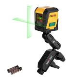 PREXISO Laser Level with Tripod, 65Ft Self Leveling Cross Line Laser Level, Green Line leveler Tool for Hanging Picture, Floor Tile, Home Renovation with LED Indicator & 2 AA Batteries (360°Clamp