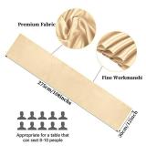 10-Pack Champagne 12 x 108 inches Long Premium Satin Table Runner for Wedding, Decorations for Birthday Parties, Banquets, Graduations, Engagements, Table Runners fit Rectange and Round Table