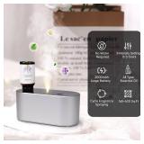 Lecdura Waterless Diffuser for Essential Oil, Battery Operated Scent Air Aromatherapy Diffuser, Mini Aroma Diffusers with 3 Intermittent Mist Modes, Cycle Start for Home Office Bedroom - Silver