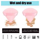 8 Pcs Cotton Powder Puff Face,JASSINS Triangle super soft for Both dry and wet Makeup Setting/Concealer/Loose and Body Powder/Foundation/Blush Makeup Sponge Set (Pink)