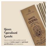 White Copal Incense Sticks Mexico - (40+ Sticks) Thick, Natural Resin Incense & Clean Charcoal Free Made from Upcycled Flowers | Sweet Smelling Spiritual Incense for Purification (Incienso De Copa