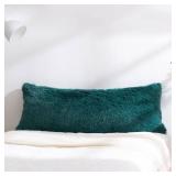 Reafort Luxury Long Hair, PV Fur, Faux Fur Body Pillow Cover/Case 21x54 with Hidden Zipper Closure (21x54 Body Pillow Cover, Evergreen)