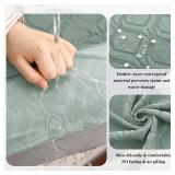 KELUINA Waterproof Couch Cushion Covers, Jacquard Magic Sofa Cushion Covers Washable, Stretch Couch Seat Covers Furniture Protector for Pets with Elastic Bottom (1PC, Sage Green)