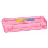 Enday Pencil Box Pink, Storage Organizer Utility Box, Multipurpose Long Ruler Length School Office Supplies Plastic Pencil Case for Kids & Adults 1PK